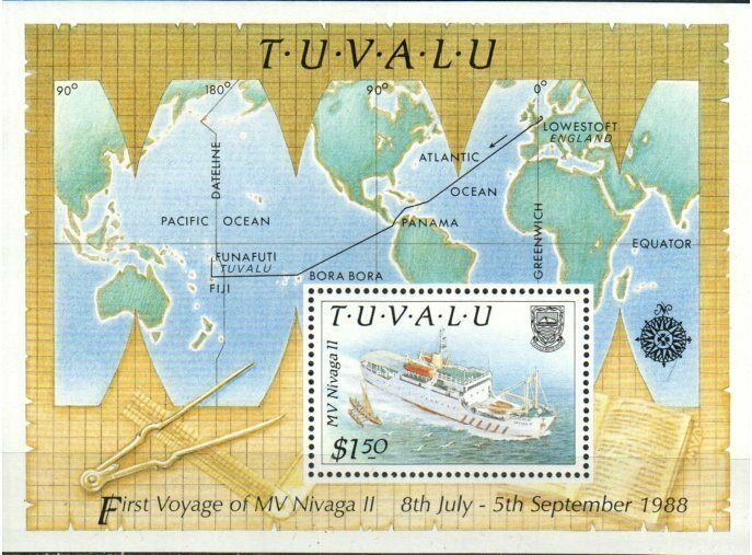 Tuvalu Stamp - Maiden Voyage Of M. V. Nivaga Ii Stamp - Nh