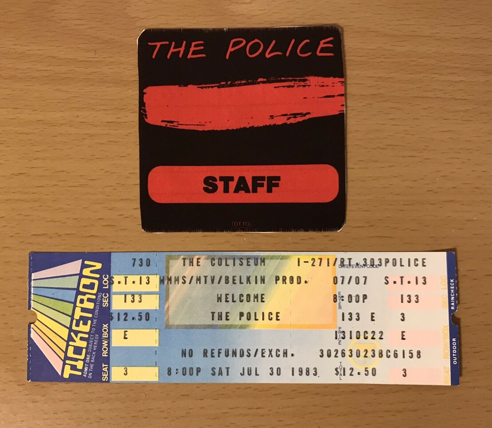 1983 The Police Synchonicity Tour Cleveland Concert Ticket / Backstage Pass E3
