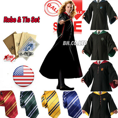 Harry Potter Hogwarts Adult Child Robe Cloak Scarf Halloween Cos Costumes