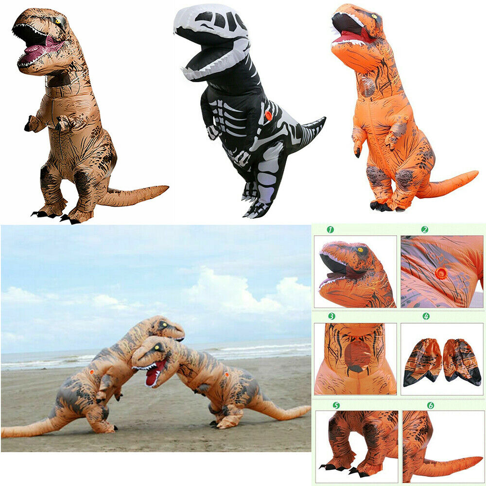 T-rex Dinosaur Inflatable Dino Costume Outfits Suit For Adult Kids Cosplay Party