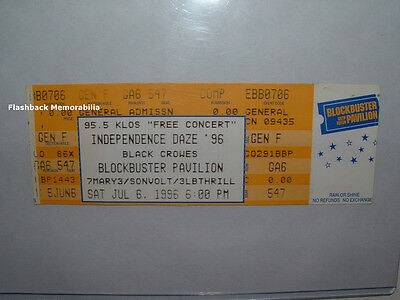Black Crowes / 7 Mary 3 Unused 1996 Concert Ticket Sonvolt San Bernardino Rare