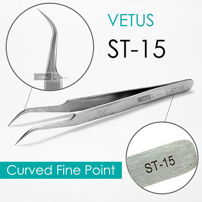 Eyelash Extension Tweezers Curved Precision Fine Point Vetus St15