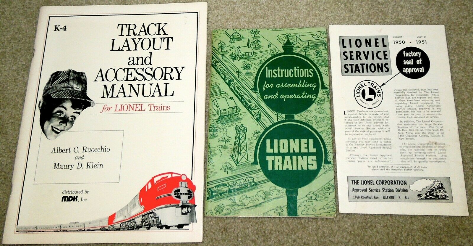 Vtg 1951 Lionel Trains Instructions For Assembling, Operating & 1979 Mdk Manual