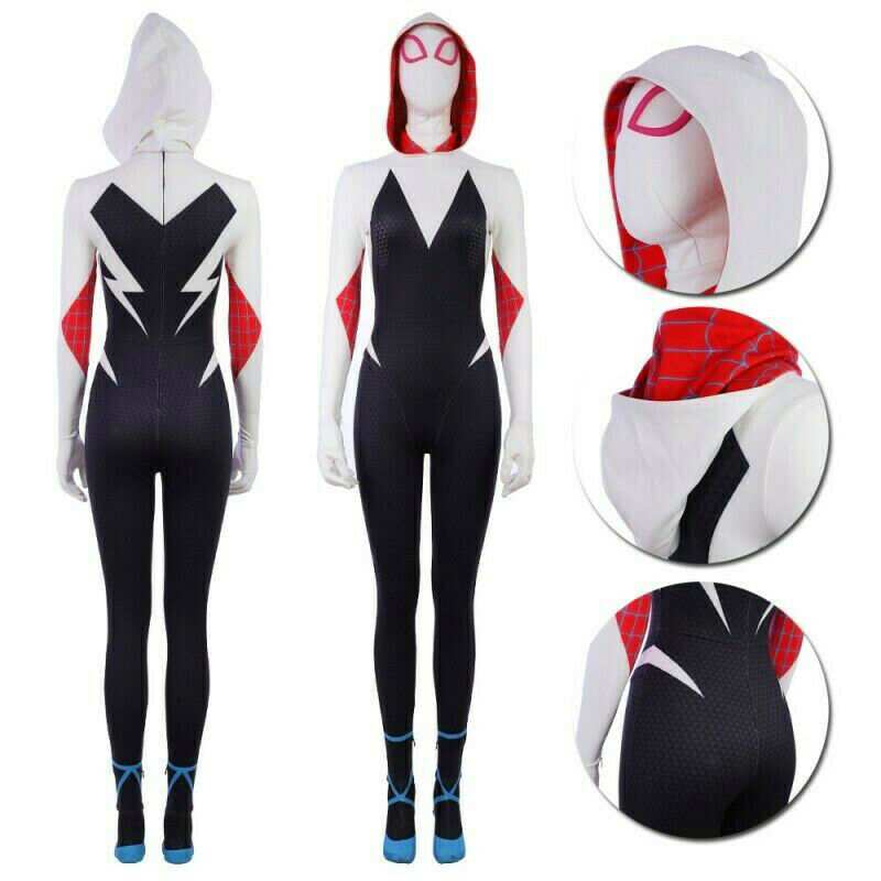 Spider-man Into The Verse Gwen Stacy Spidergirl Girl Jumpsuits Costume Cosplay