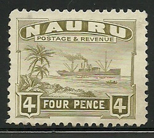 Album Treasures Nauru Scott # 23a  4p Freighter  Mint Hinged
